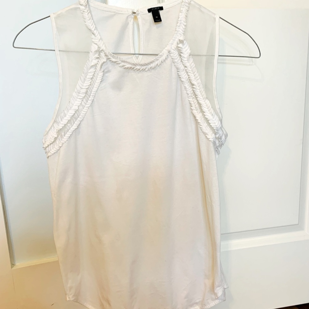Jcrew sleeveless shirt in off-white.  Size M